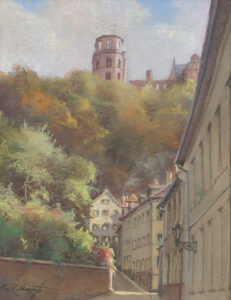 Heidelberg: Der Eselspfad in der Altstadt unterhalb des Schlosses,
