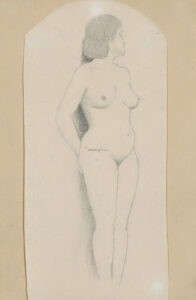 Stehender weiblicher Akt.