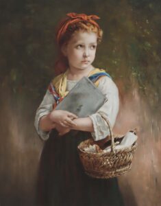 Jeune fille portant un Foulard rouge,