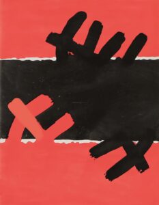 Surface rouge et noire.