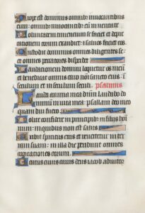 Zwei Textblätter aus einem französischen Psalter.