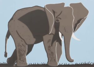 Schreitender Elefant.