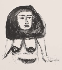 Sphinx (Akt mit schwarzem Haar).
