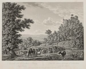 Baden-Baden und Umgebung: „Ansicht der Eberstein=Burg bey Baden…“ – „Ansicht von Rothenfels…“ – „Ansicht der Stadt Gernsbach …“ – „Ansicht des Schlos=Eberstein…“ – „Ansicht von Weisenbach…“ – „Ansicht des Kloster Lichtenthal bey Baden…“ – „Südoestliche Ansicht der Stadt Baden-Baden…“ – „Oestliche Ansicht der Stadt Baden…“.
