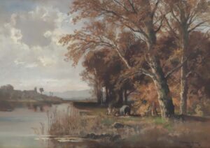 Herbstliche Chiemgaulandschaft mit Happinger See,