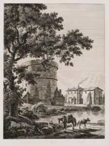 Cascatella di Tivoli – Ruderi, esistenti a Tivoli del Piano inferiore della Villa di Cassio – Sepolcro di Plauzio, vicin’ a Tivoli.