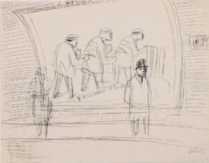 Wartende in der Métrostation Opéra in Paris,