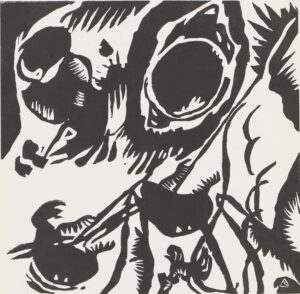 Biomorphe Komposition – Komposition mit schlangenähnlichen Fomen – Motiv aus Improvisation 25 (Garten der Liebe).
