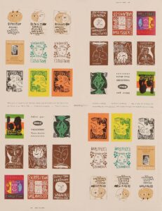 Réductions en Vignettes des Affiches créées par Picasso pour les Expositions de Vallauris de 1948 à 1958.