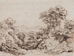 Italienische Landschaft am Meer,