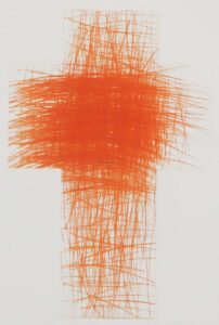 Kreuz in Orange.