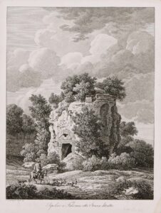 In villa Mecenate a Tivoli – Sepolcro a Falerium… – Die Landschaft mit dem hl. Hubertus – … mit den vier Ziegen vorn – … mit dem Jäger… – Die Mühle in alten Gebäuden.
