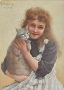 Mädchen mit Katze.